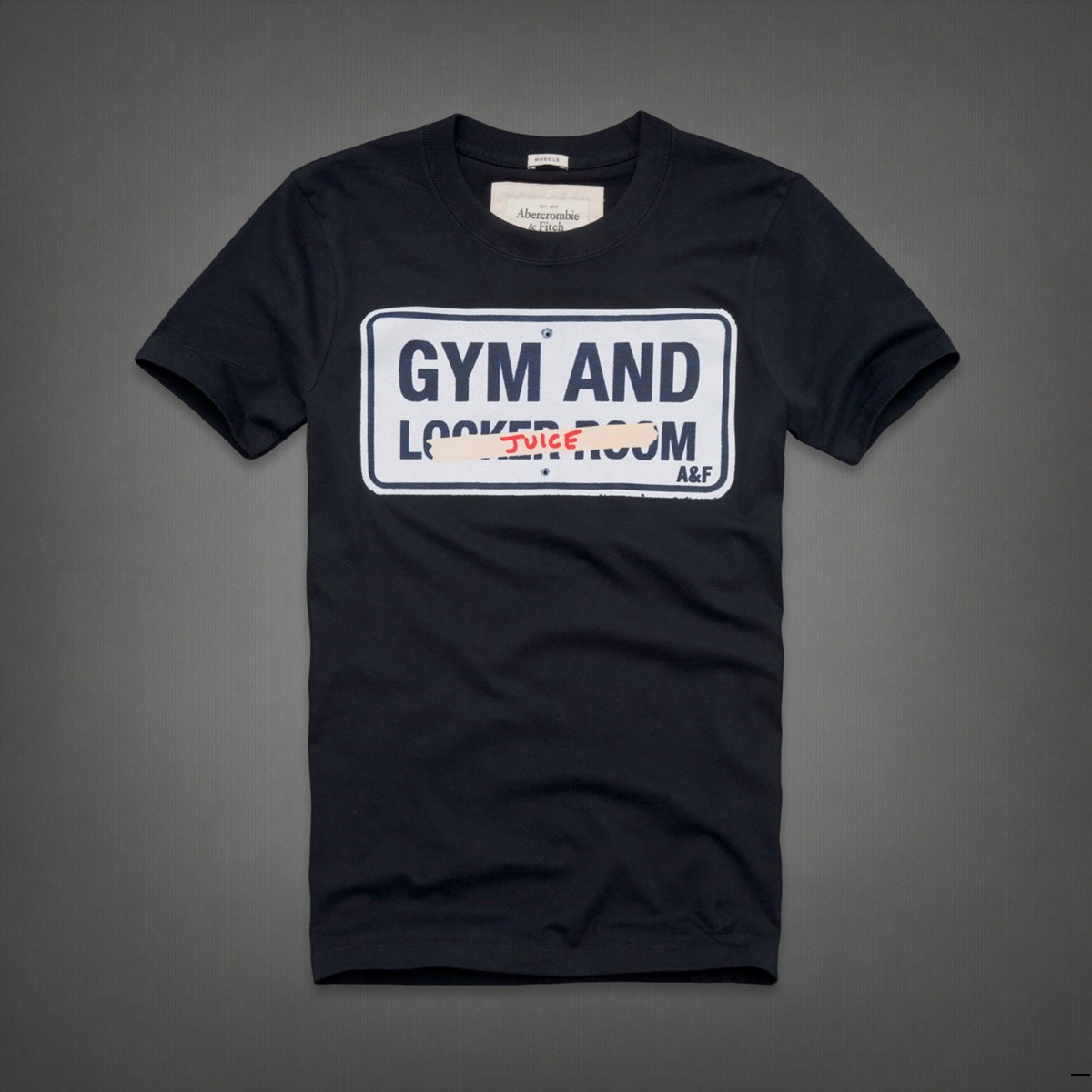 Abercrombie Fitch Hombres De Cuello Redondo Corto Remera AF5413